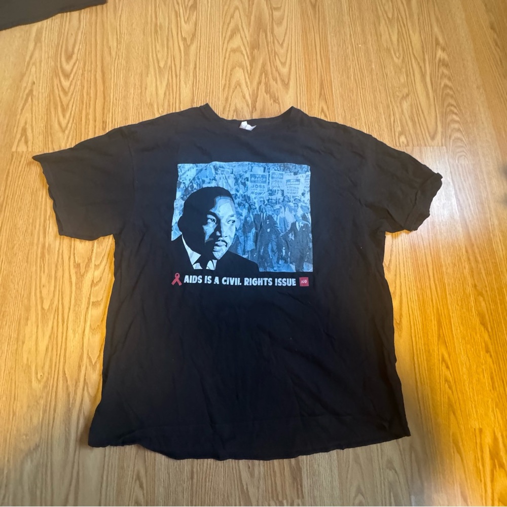 Men’s MLK Black Graphic T-Shirt - AIDS Awareness XL